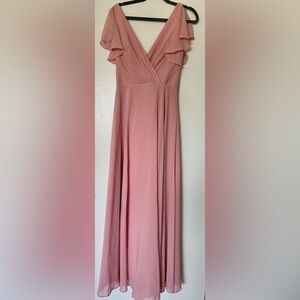 Floor Length Celebrate David’s Bridal Studio Dress in Ballet Pink, Size 4
